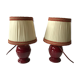 Pair of red ceramic lamp