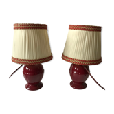 Paire de lampe en céramique rouge