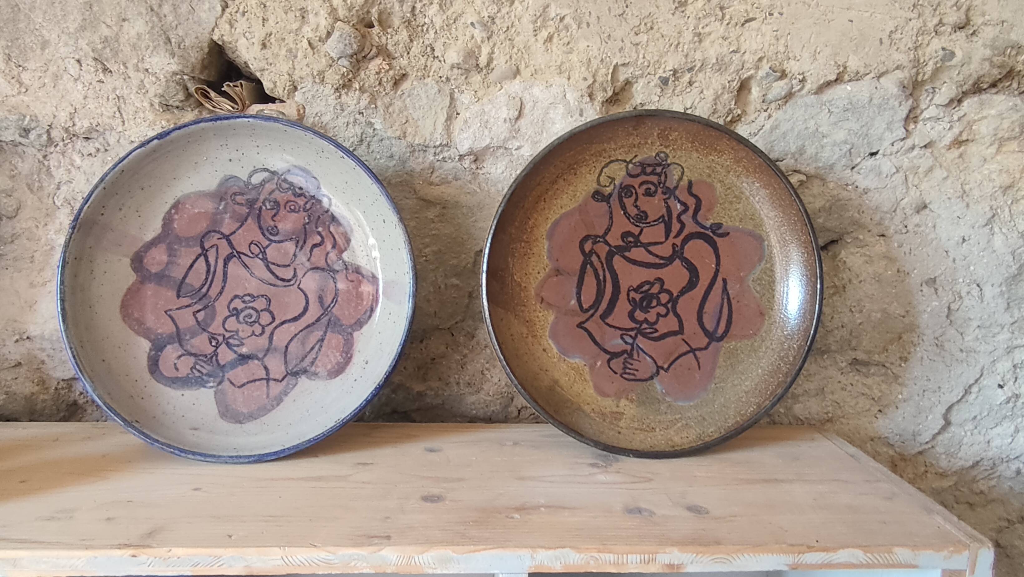 Duo of Savoy pottery - stoneware dishes from Frangy