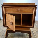 table de chevet en loupe d'orme art déco années 30