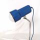 Blue and chrome adjustable spot desk lamp, Vrieland Design, Netherlands, 1970s