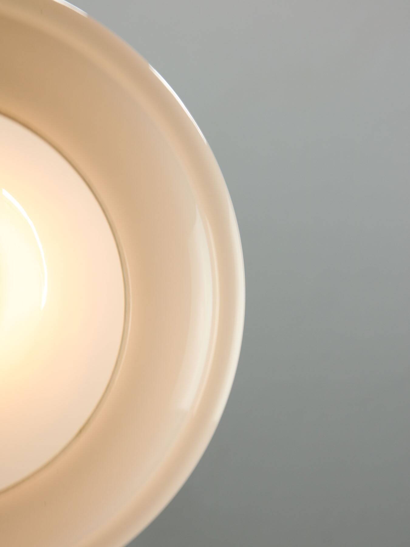 Mid-Century Italian White Glass and Brass Pendant Lamp