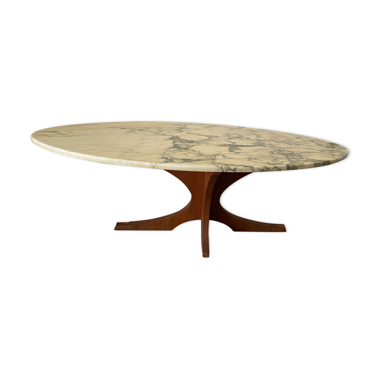 Vintage vintage coffee table oval marble tray 60/70