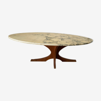 Vintage vintage coffee table oval marble tray 60/70