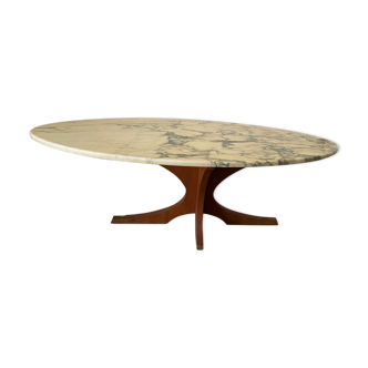 Vintage vintage coffee table oval marble tray 60/70