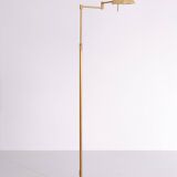 Lampadaire halogène en laiton à bras oscillant années 1980 Allemagne