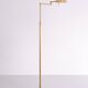 Lampadaire halogène en laiton à bras oscillant années 1980 Allemagne