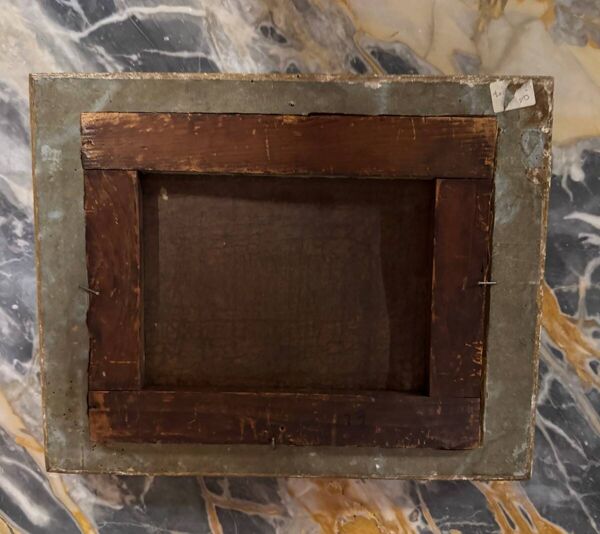 Paire de tableaux, scènes familiales animées, huiles sur toile, début XIXèm