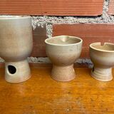 Antique niderviller lauze set pitchers + sugar pot vintage beige stoneware #