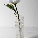 Vintage Pressed Glass Vase: CandleWax Design by František Pečený / 1972