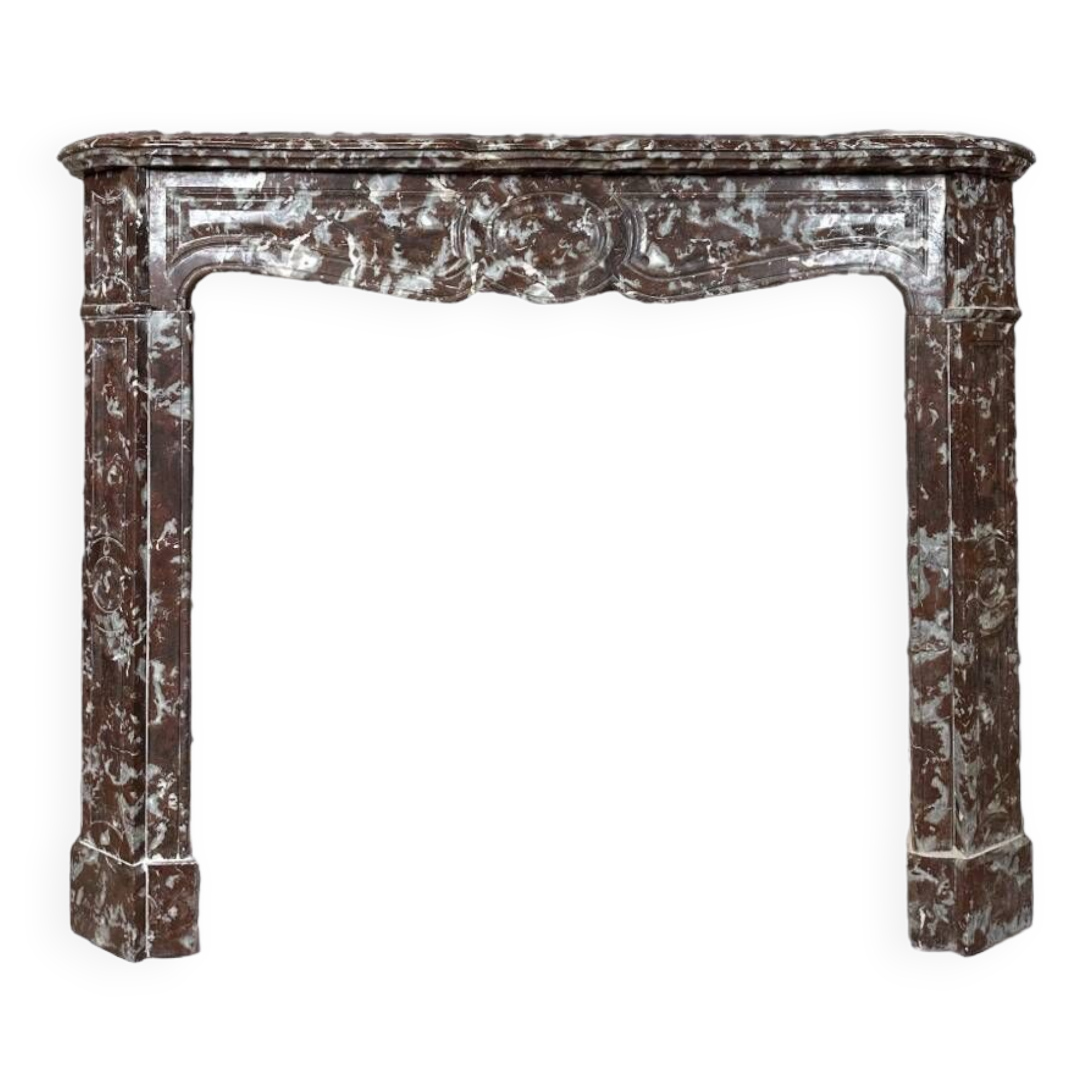 Red marble fireplace late 19th century