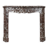 Red marble fireplace late 19th century