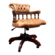 Classic English Cognac Chesterfield Desk Chair