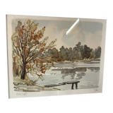 Lithograph "The Pontoon"