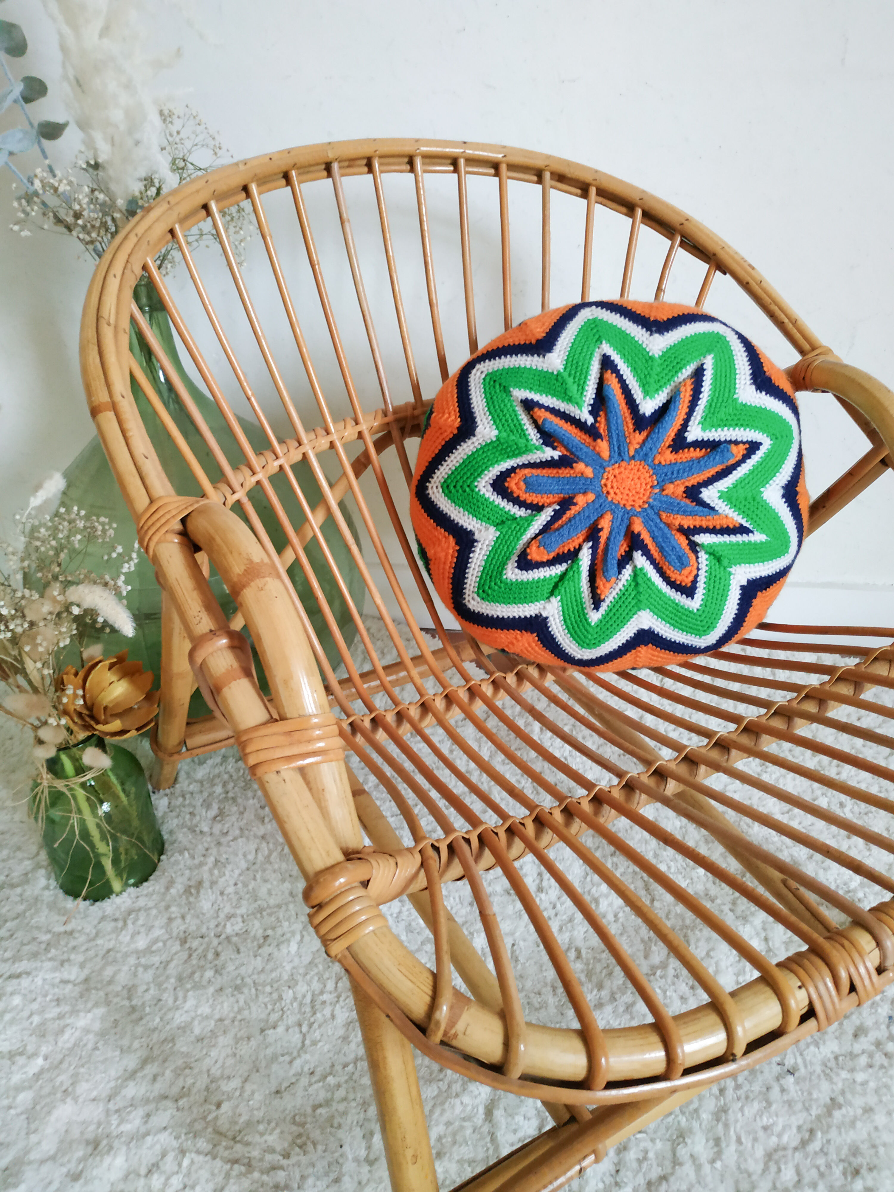 Adult chair shaped rattan basket