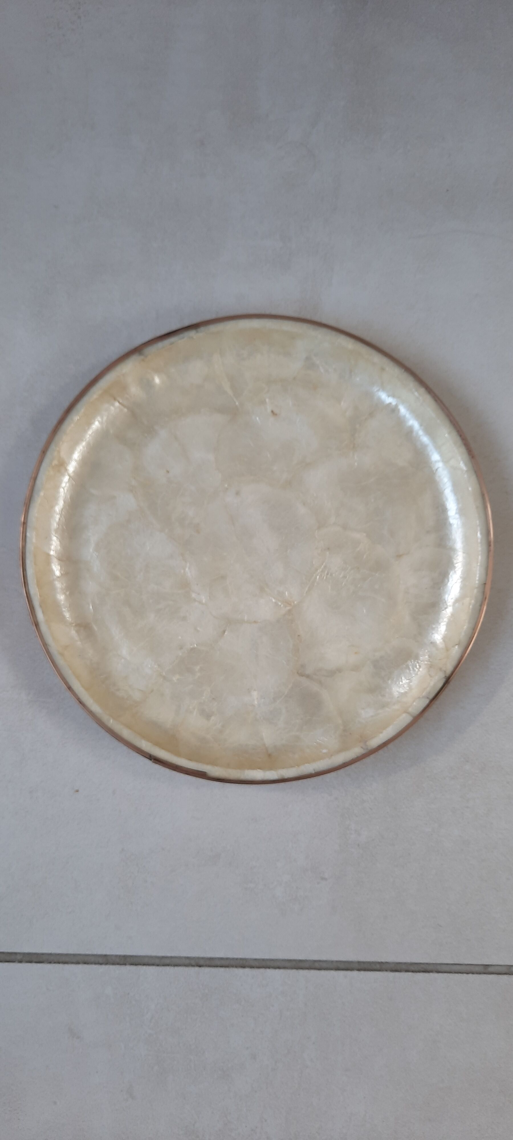 Old mother-of-pearl and brass tray
