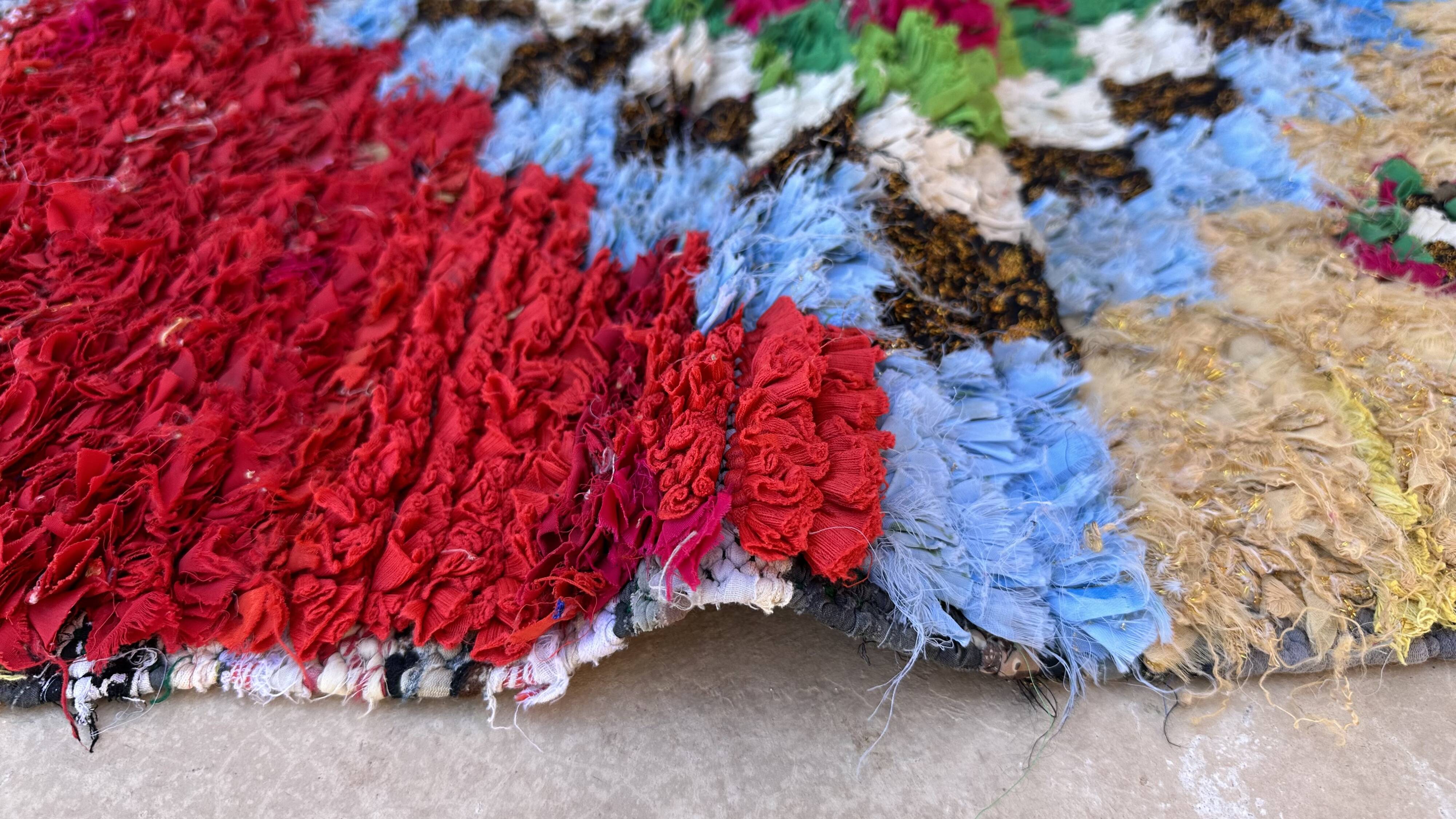 Tapis Berbère Boucherouite coloré - 156 x 200 cm