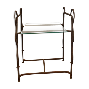 table basse en fer et verre