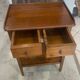 Table d’appoint 2 tiroirs merisier 1950