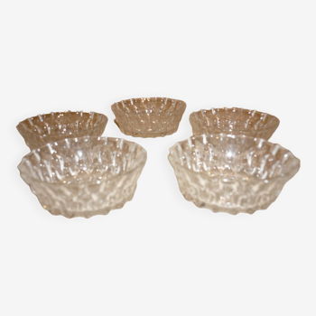 Mont blanc cups in pressed molded glass