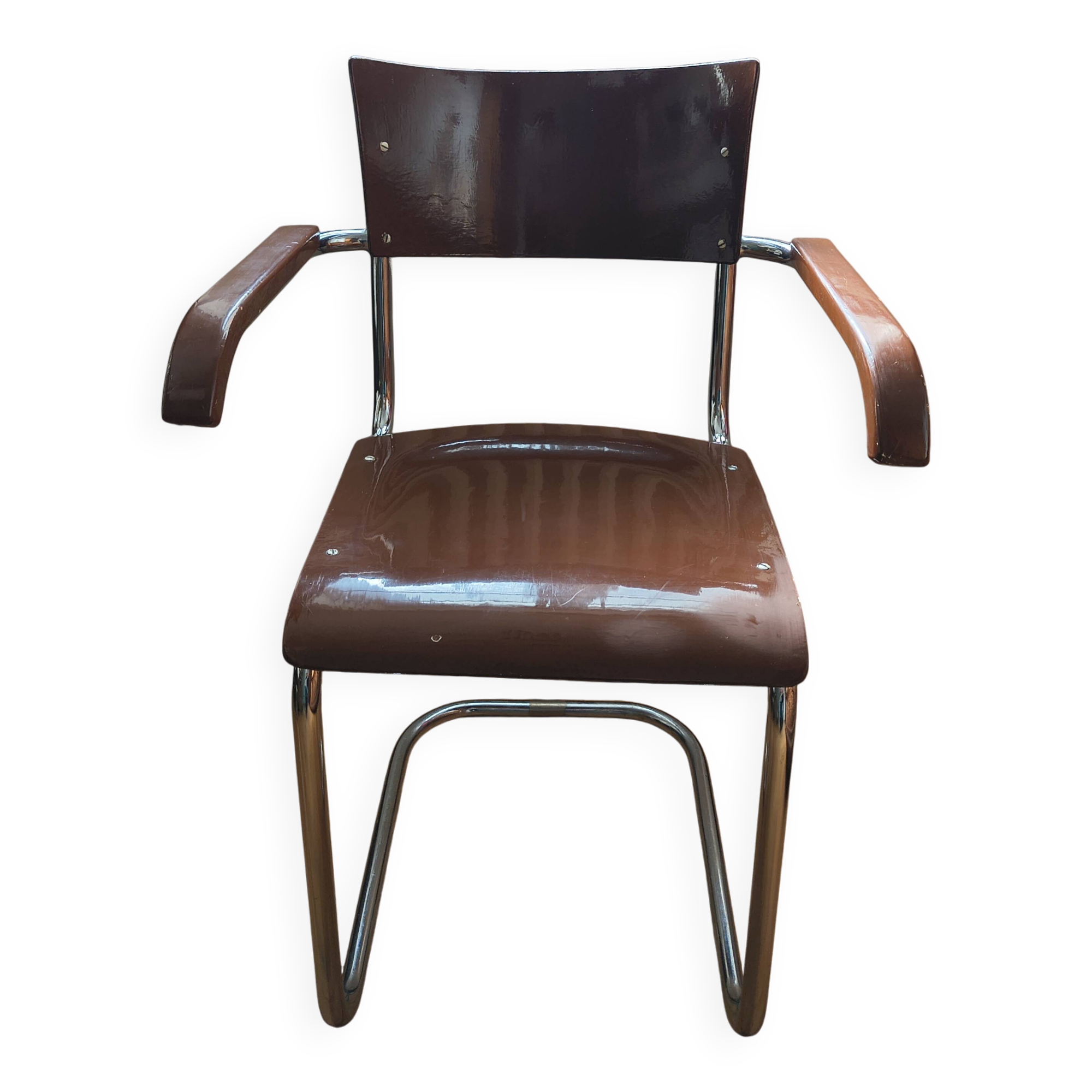 Set of Bauhaus style armchairs Mart Stam S34 – Chrome & wood