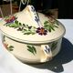 Earthenware tureen UC Sarreguemines Rusticana model hand painted floral decoration