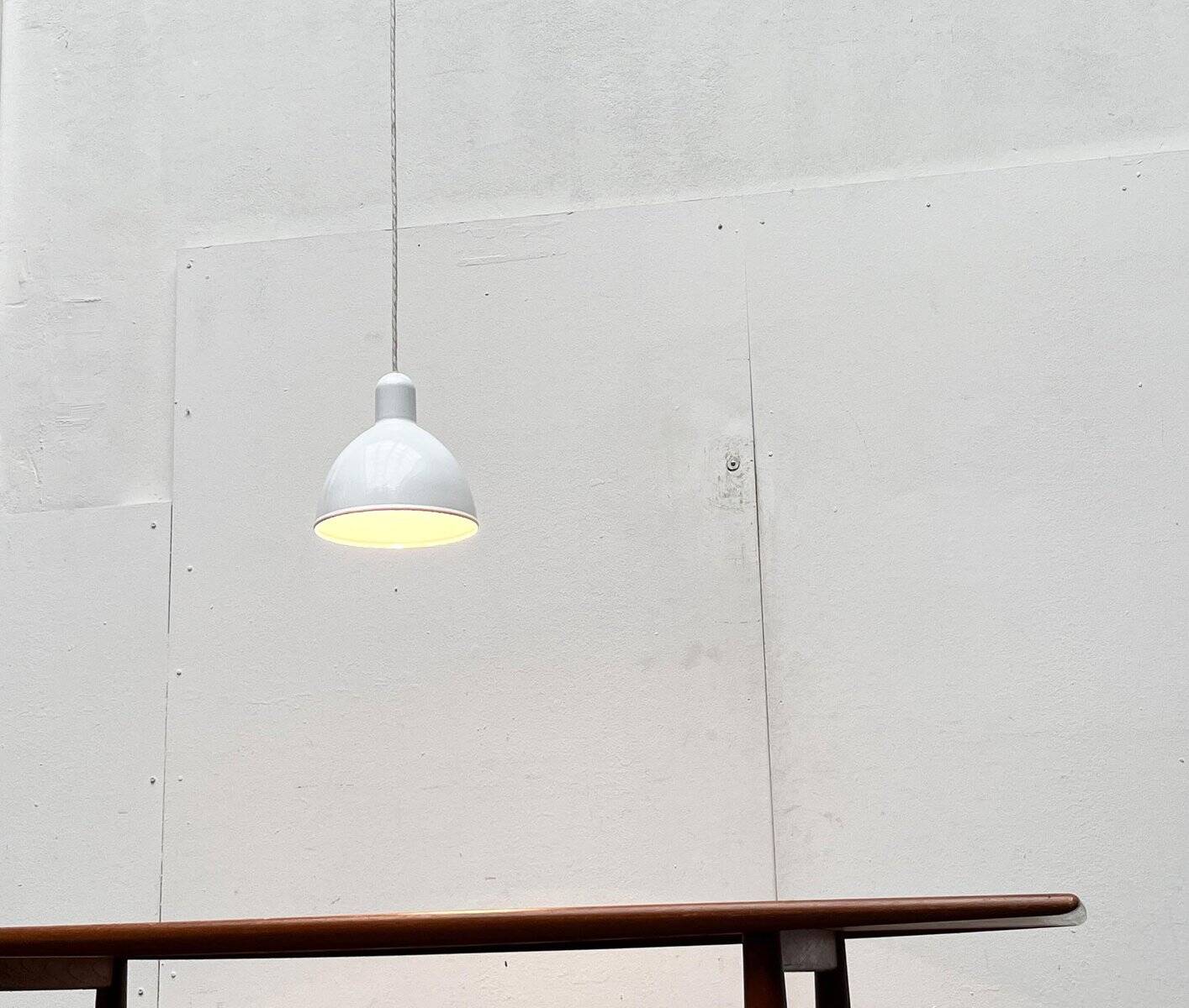 Vintage Danish enamelled pendant lamp model ES by Edgar Schlaefle for Louis Poulsen, 1980s.