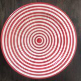 Round Moroccan terracotta dish, striped patterns