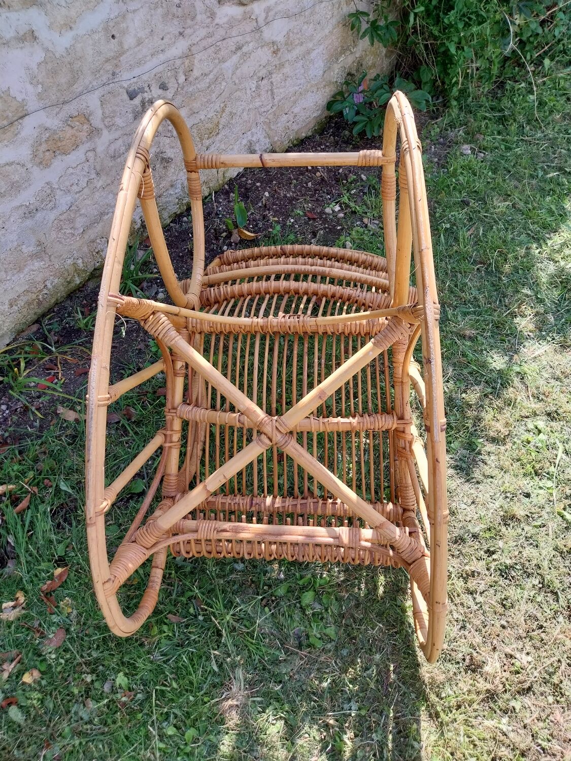 Rattan rocking chair 60s
