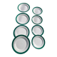 8 plates 4 flat and 4 small dark green Digoin sarreguemines vintage