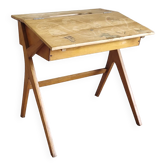 Bureau écolier pieds compas - années 50/60