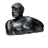 Buste de femme en céramique, XXème s.