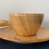 4 coffee cups and 4 sub cups zoomorphic ceramic animals Grandjean Jourdan Vallauris 1950