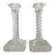 Pair of crystal column candlesticks from the 50s and 60s