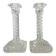 Pair of crystal column candlesticks from the 50s and 60s