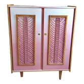 Armoire enfant vintage bois et osier