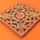 1970s multicolored raffia trivet square shape: