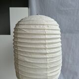 Suspension in rattan and natural japanese linen lantern shape h70 d50