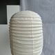 Suspension in rattan and natural japanese linen lantern shape h70 d50