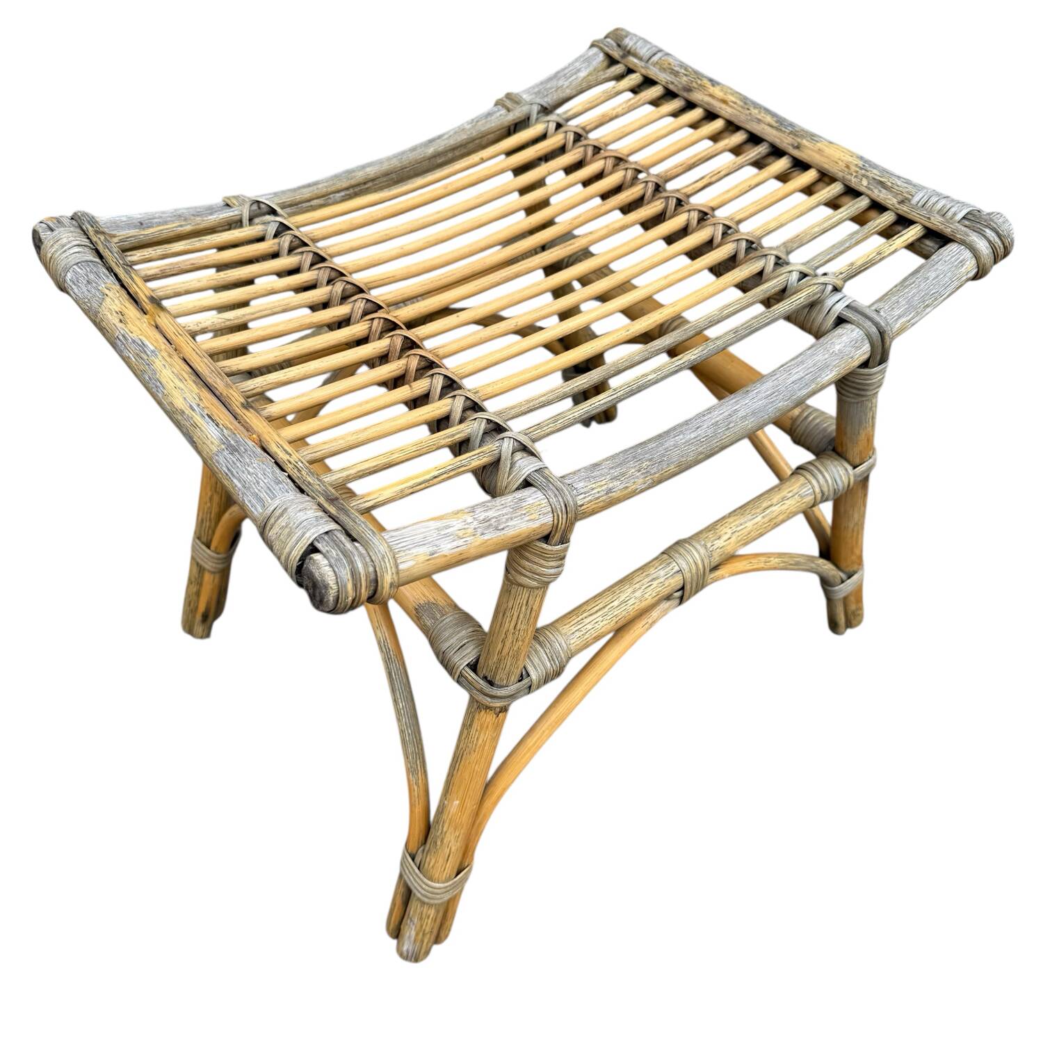 Rattan stool from the 70s France