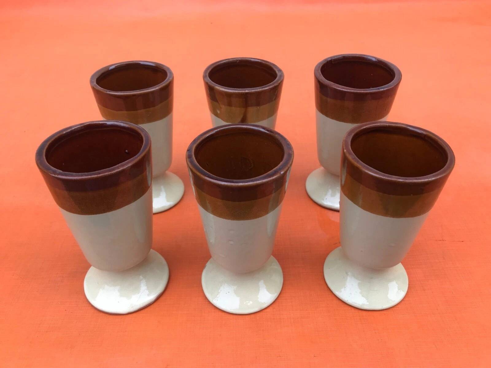 6 Mazagrans Basque Enamelled ceramic