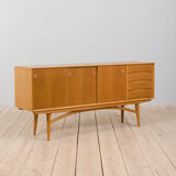 Scandinavian oak sideboard with sliding doors and 4 drawers