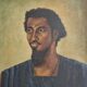 Portrait of a young Mauritanian man Oil on canvas signed Bastien 57x51 cm
