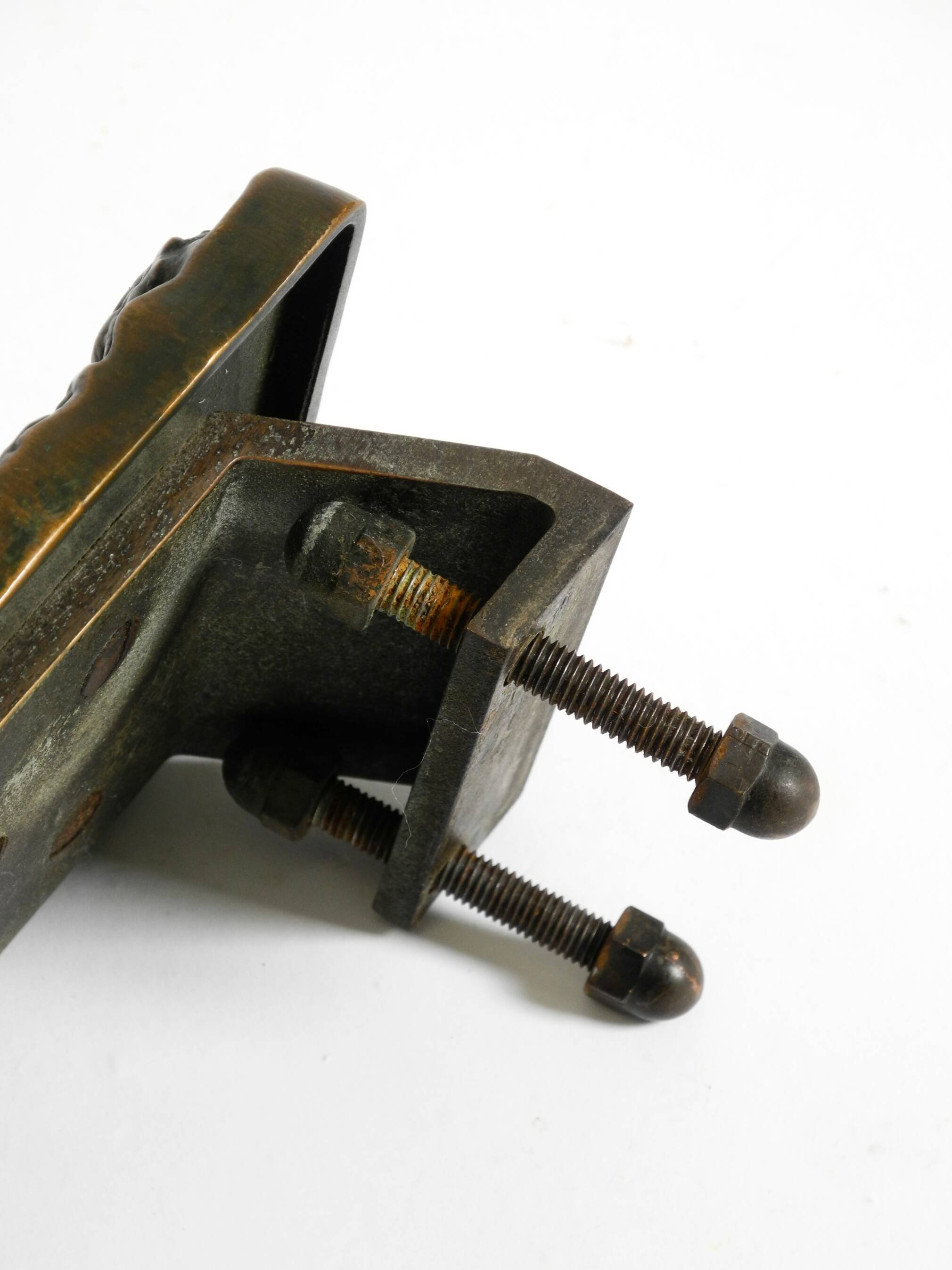Massive, heavy 1970s Brutalist bronze push handle by Alpan Germany
