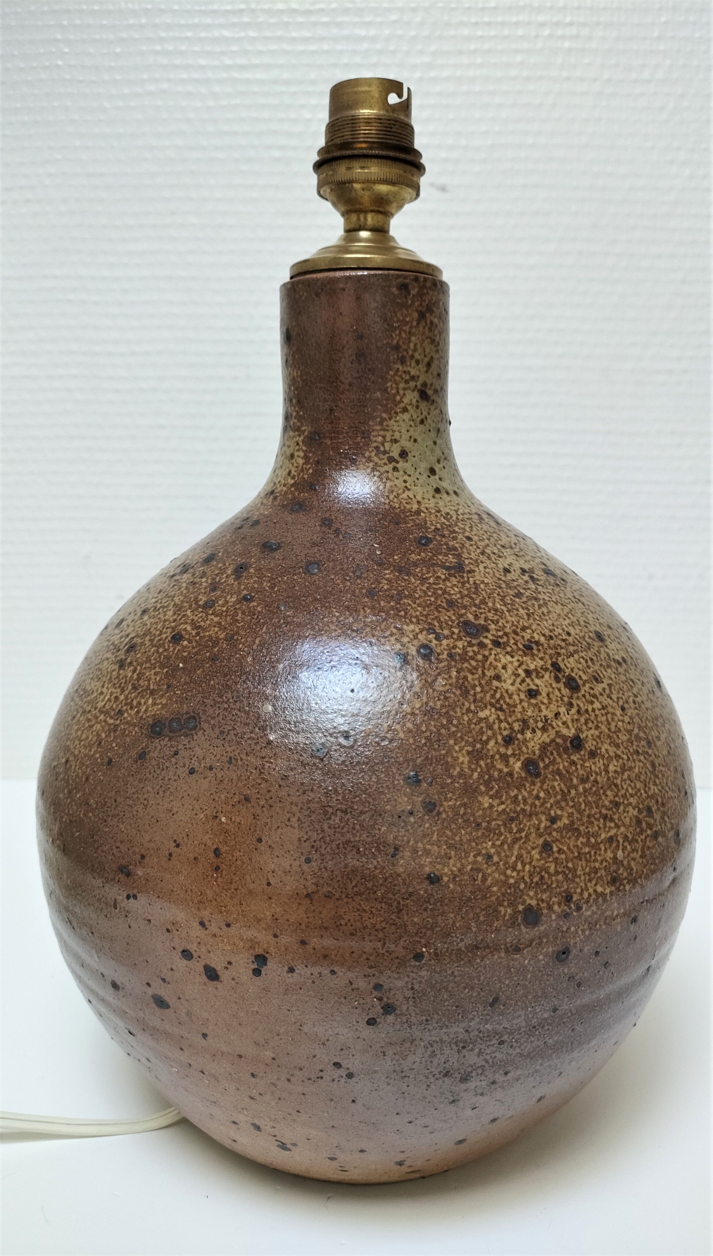 Lamp foot sandstone pyrity vintage height 31 cm
