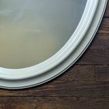 Grand miroir ovale bois peint décoration scandinave campagne brocante slow