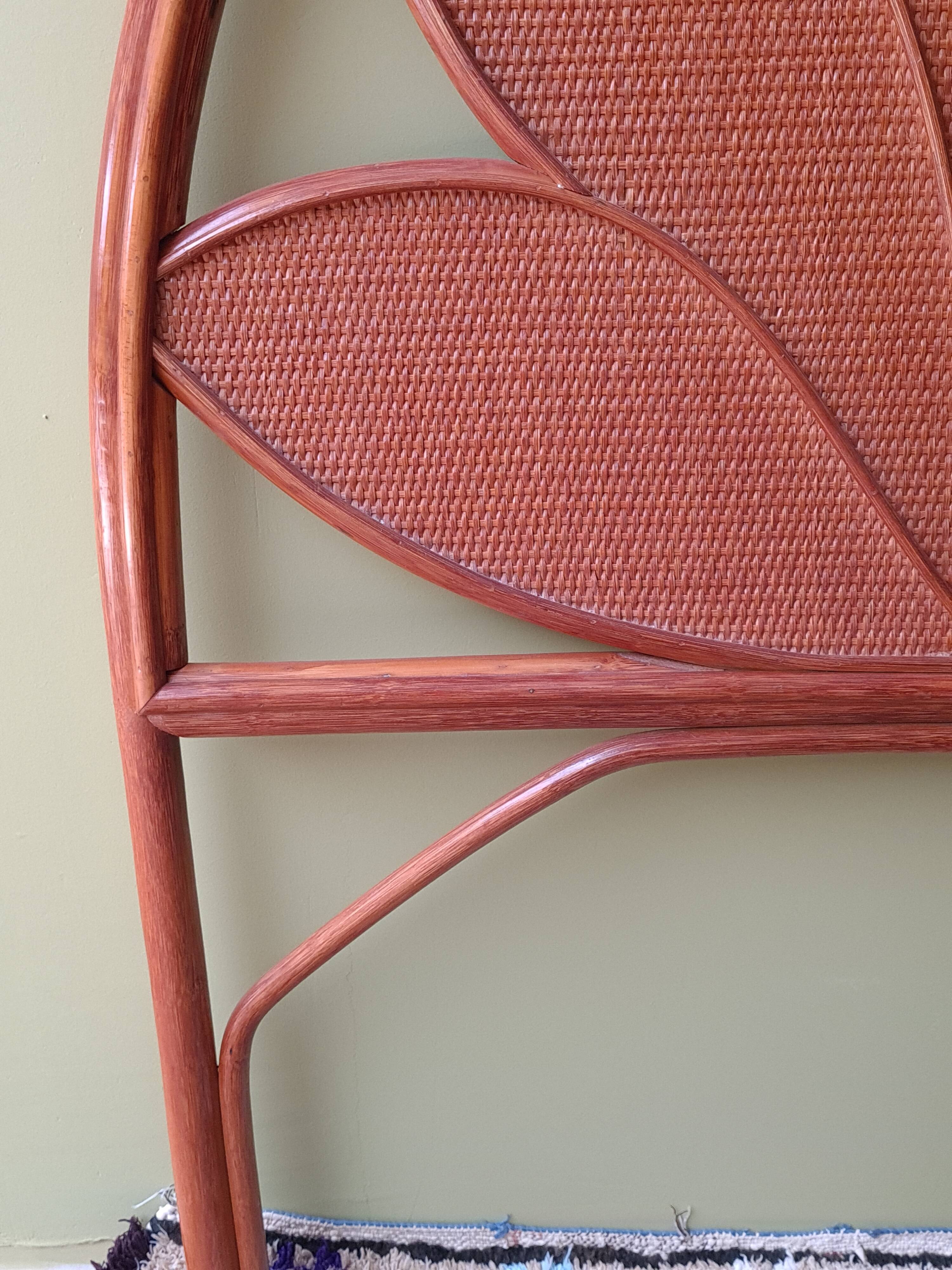 Rattan and canning headboard