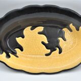 Old dish in enamels from longwy ombre et lumière collection ceramic design