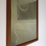 Antique mirror with solid wood frame