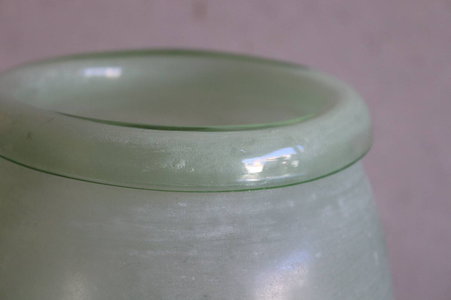 Antique green blown glass vase